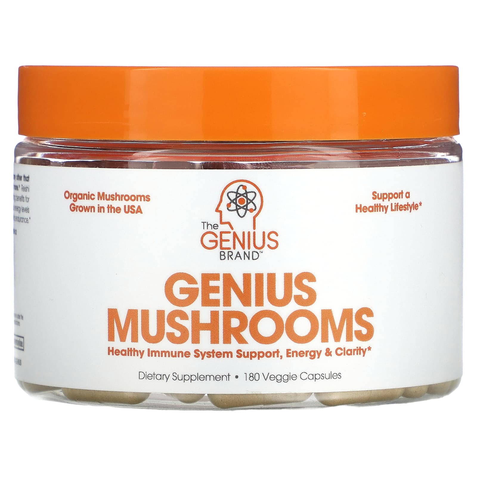 The Genius Brand, Genius Mushrooms, 180 Veggie Capsules - Image 1