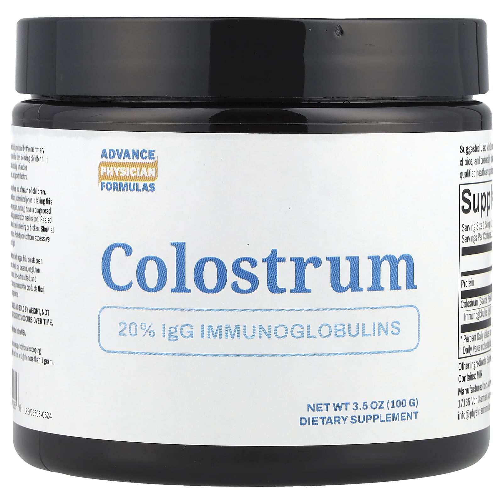 Advance Physician Formulas Colostrum Supplement for Immune System Support - 100g - Image 1