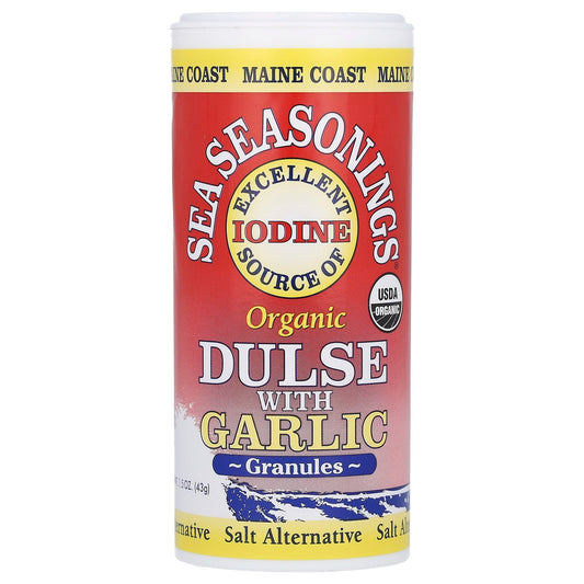Maine Coast Sea Vegetables, Sea Seasonings, Organic Dulse With Garlic Granules, 1.5 oz (43 g) - Image 1