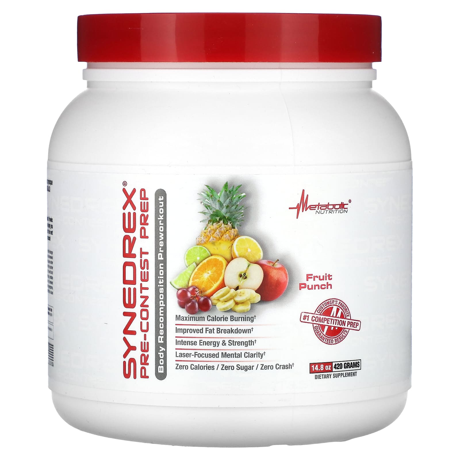 Metabolic Nutrition, Synedrex, Pre-Contest Prep, Fruit Punch, 14.8 oz (420 g) - Image 1