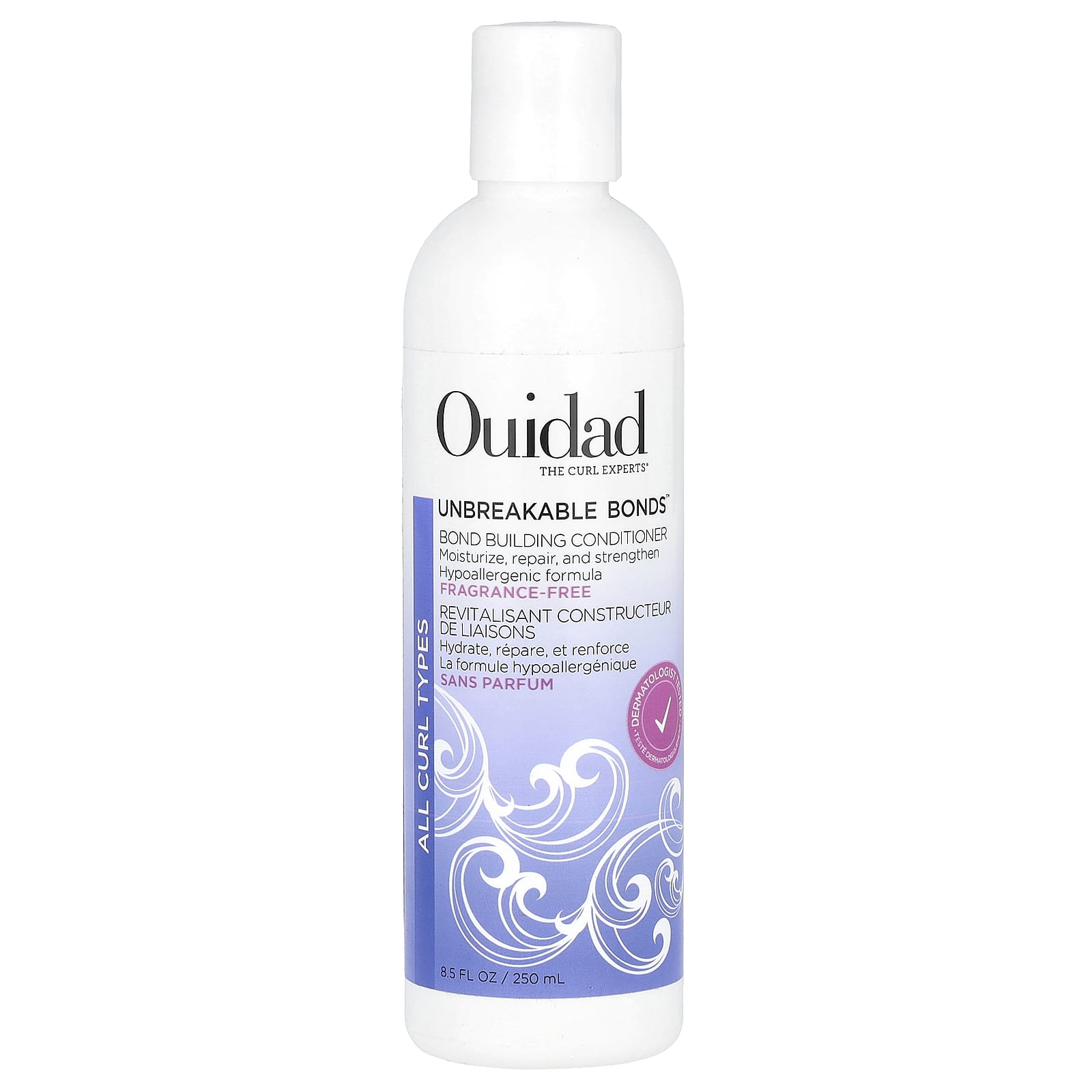Ouidad, Unbreakable Bonds™, Bond Building Conditioner, All Curl Types, Fragrance-Free, 8.5 fl oz (250 ml) - Image 1