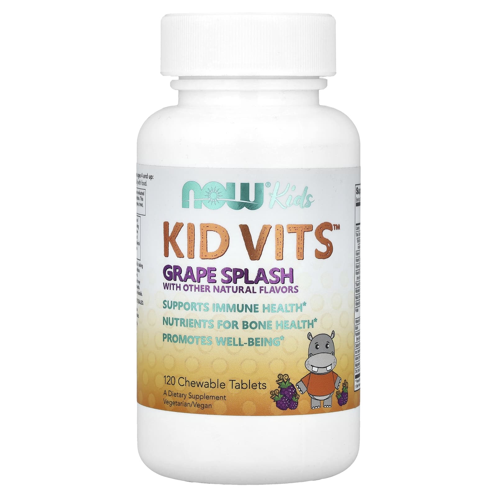 NOW Foods, Kid Vits™, Grape Splash, 120 Chewable Tablets - Image 1