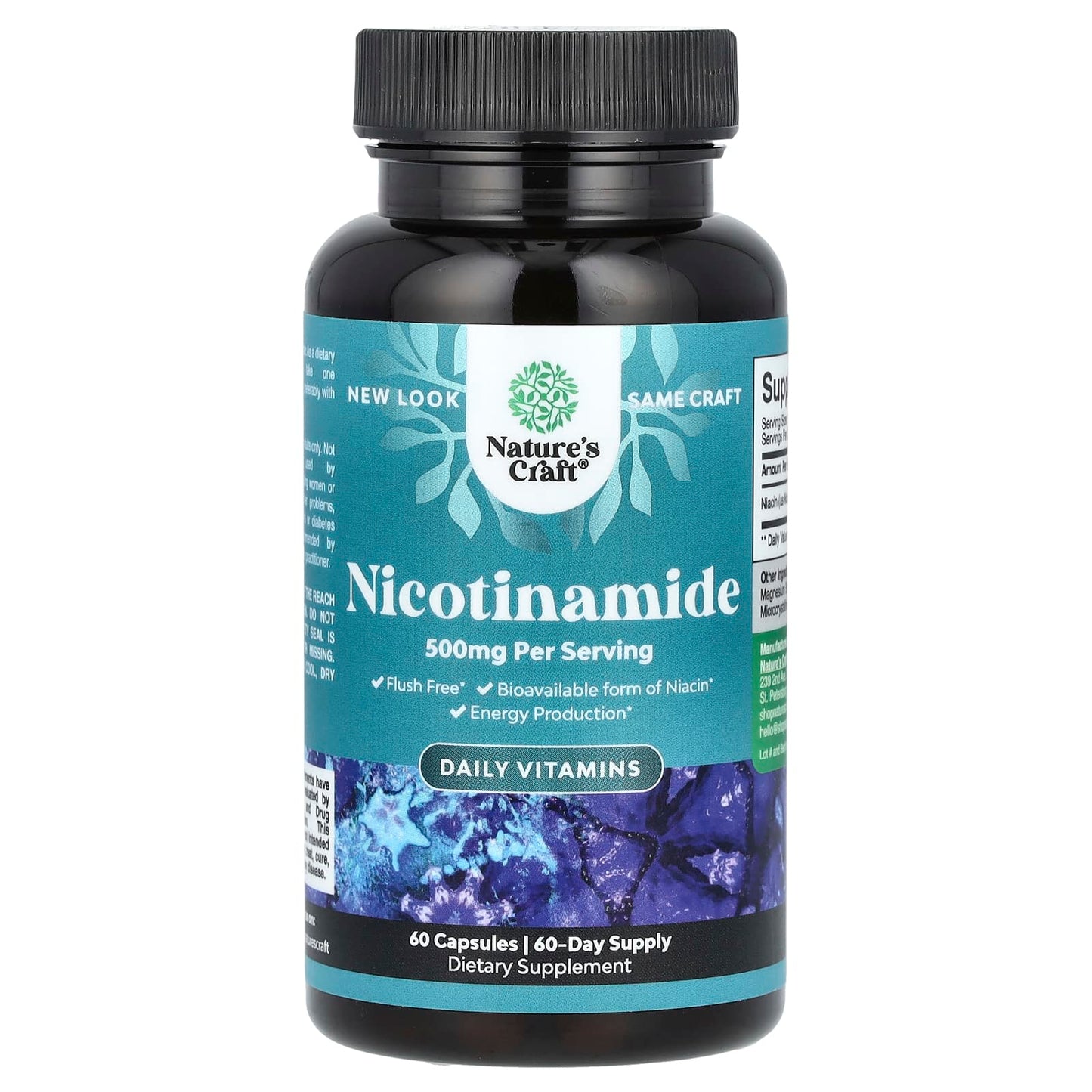 Nature's Craft, Nicotinamide , 500 mg , 60 Capsules - Image 1