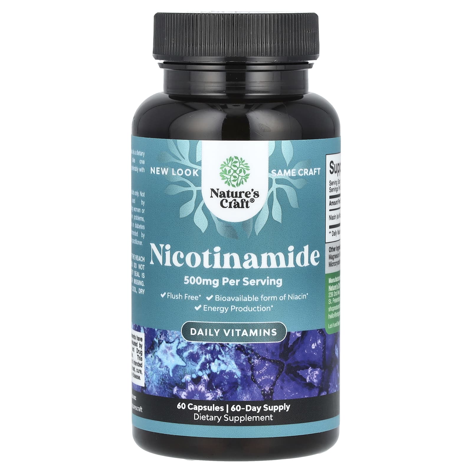 Nature's Craft, Nicotinamide , 500 mg , 60 Capsules - Image 1