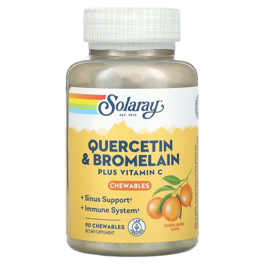 Solaray, Quercetin & Bromelain Plus Vitamin C Chewables,  Natural Orange, 90 Chewables - Image 1