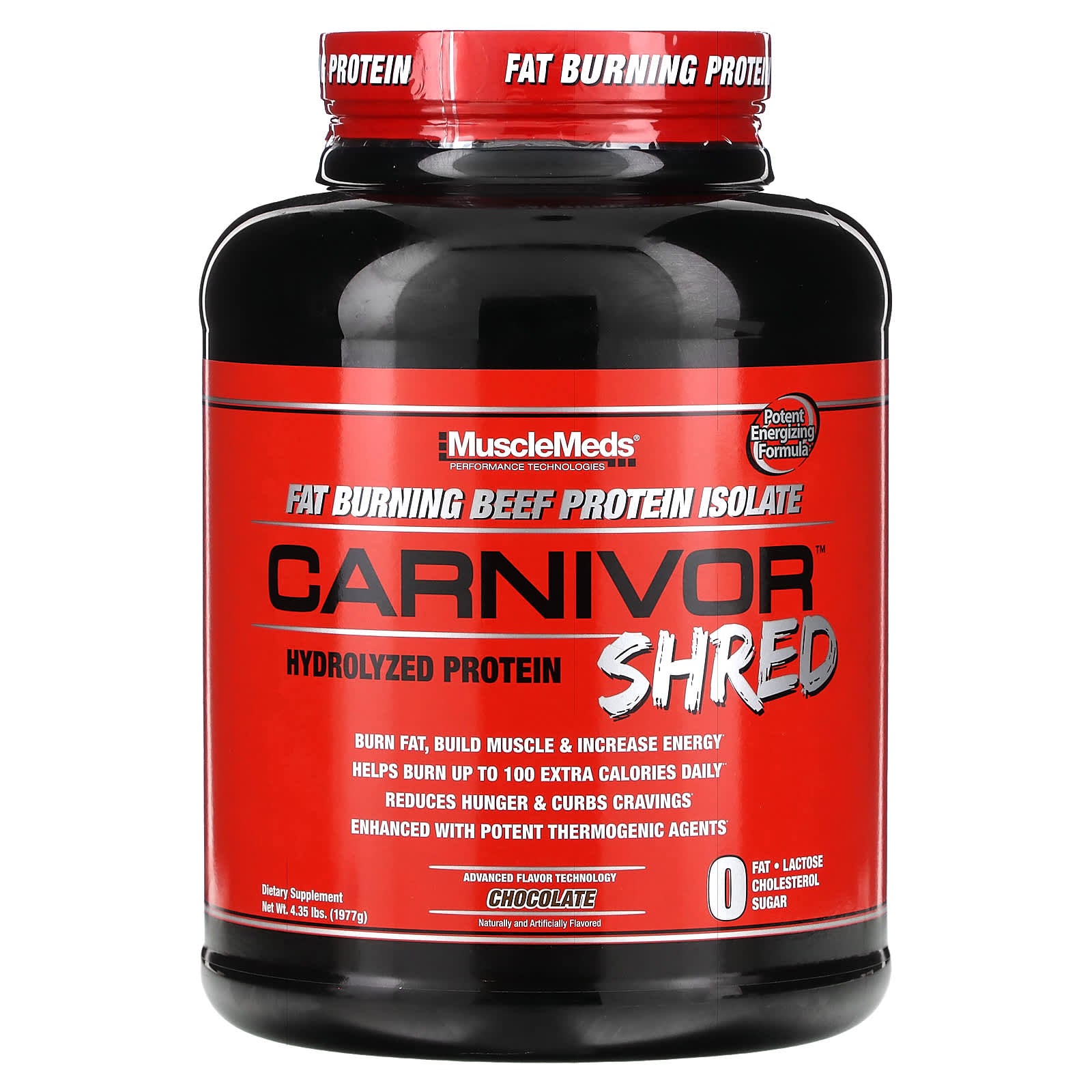MuscleMeds, Carnivor Shred, Hydrolyzed Protein, Chocolate, 4.35 lbs (1,977 g) - Image 1