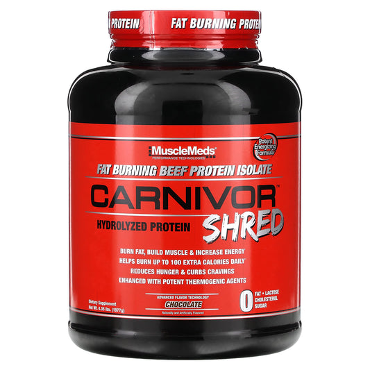 MuscleMeds, Carnivor Shred, Hydrolyzed Protein, Chocolate, 4.35 lbs (1,977 g) - Image 1