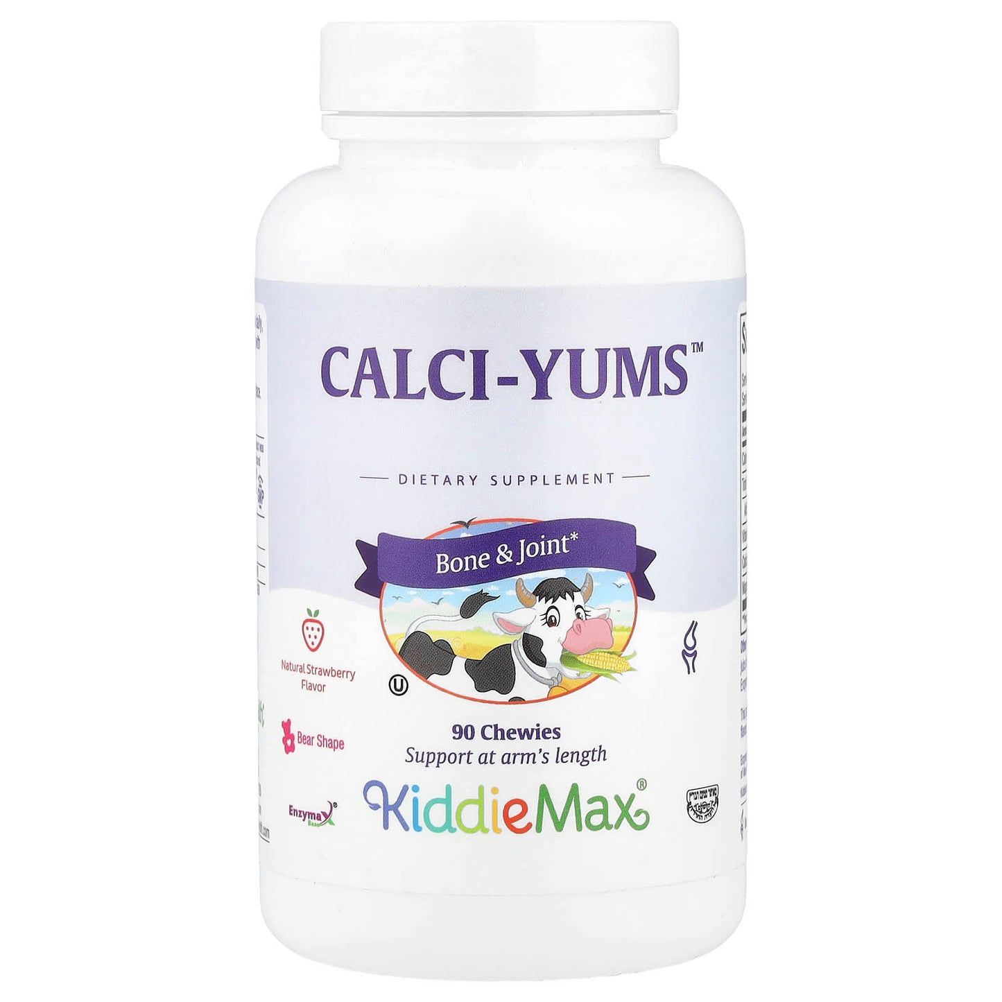 Maxi Health, KiddieMax® Calci-Yums™ , Natural Strawberry, 90 Chewies - Image 1
