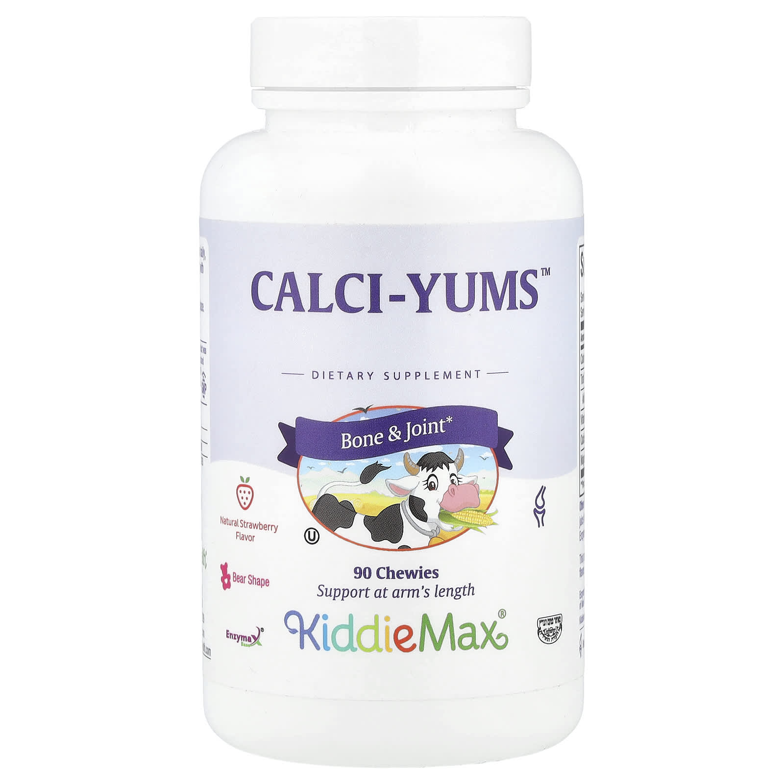 Maxi Health, KiddieMax® Calci-Yums™ , Natural Strawberry, 90 Chewies - Image 1