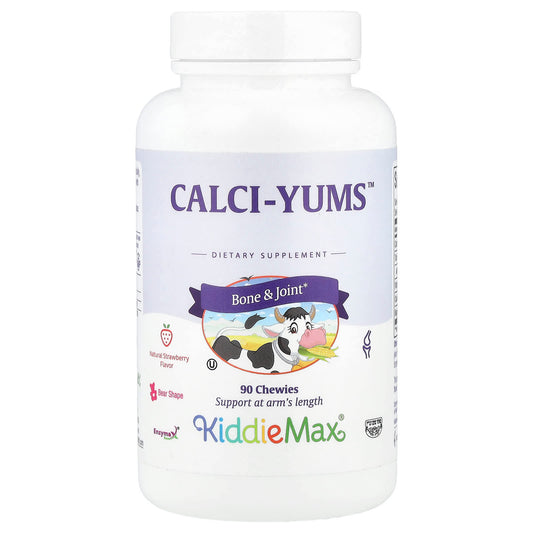Maxi Health, KiddieMax® Calci-Yums™ , Natural Strawberry, 90 Chewies - Image 1
