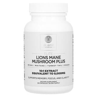 Unlock Cognitive Clarity with Lion's Mane &amp; 4 Other Potent Mushrooms - 60 Ca