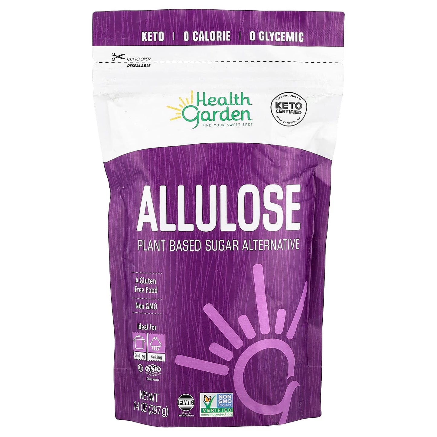 Health Garden Allulose Sugar Alternative, Keto Friendly, 14 oz (397 g) - Image 1