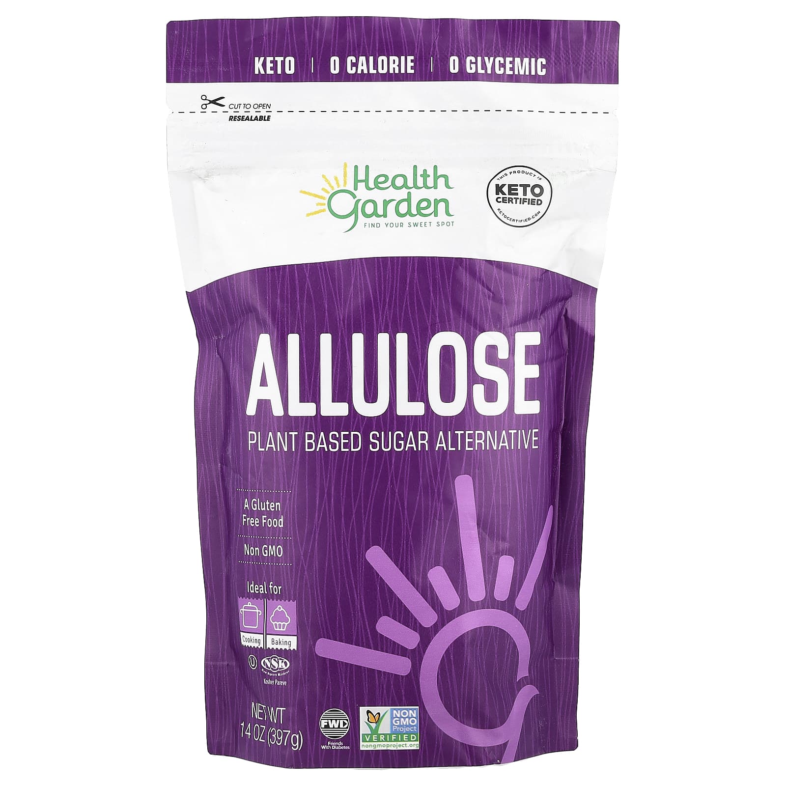 Health Garden Allulose Sugar Alternative, Keto Friendly, 14 oz (397 g) - Image 1