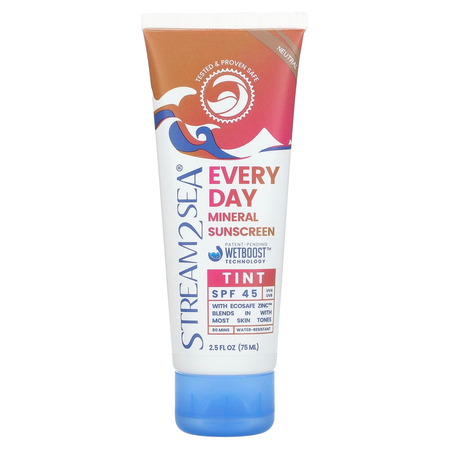 Stream2Sea, Everyday Mineral Sunscreen Tint, SPF 45, Neutral , 2.5 fl oz (75 ml) - Image 1