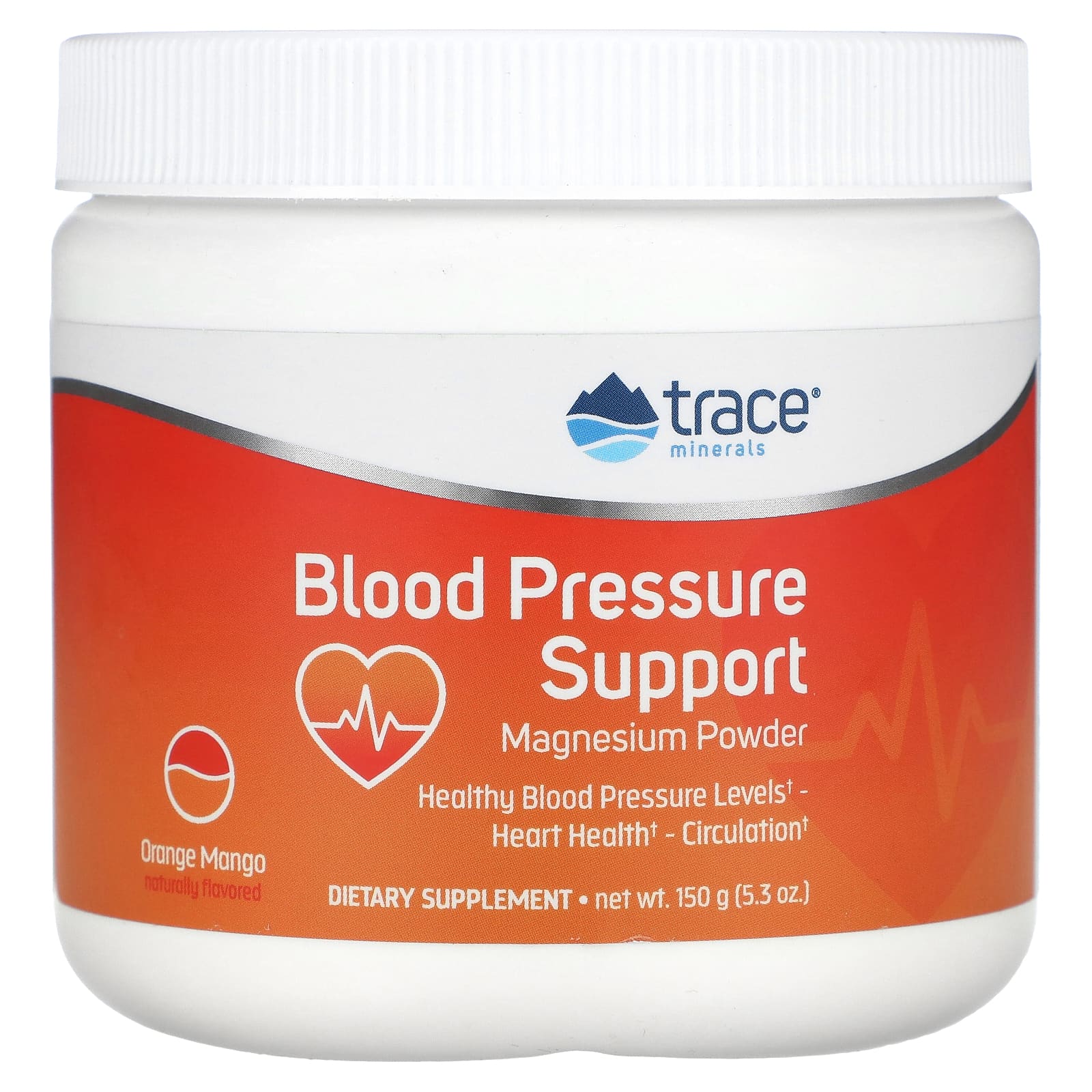 Trace, Blood Pressure Support Magnesium Powder, Orange Mango, 5.3 oz (150 g) - Image 1