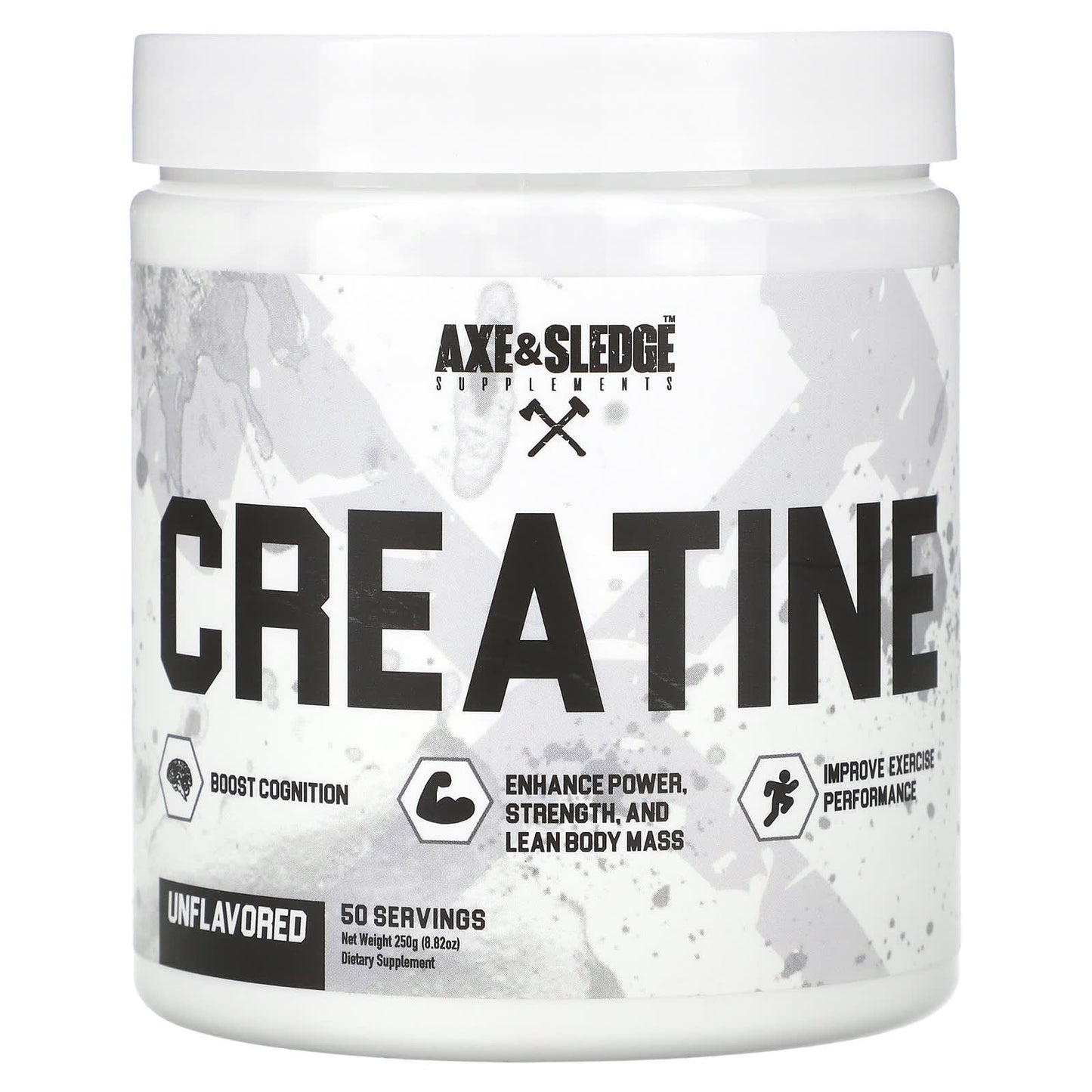 Axe & Sledge Unflavored Creatine Monohydrate Powder - 250g (8.82 oz) - Image 1