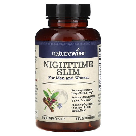 NatureWise, NightTime Slim, For Men and Women, 60 Vegetarian Capsules - Image 1