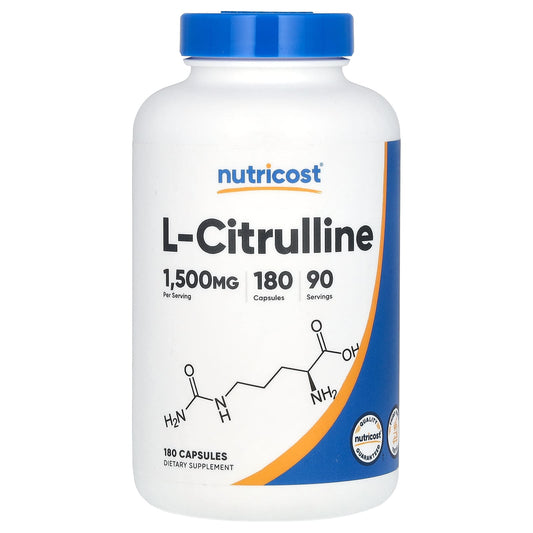 Nutricost, L- Citrulline, 180 Capsules (750 mg per Capsule) - Image 1
