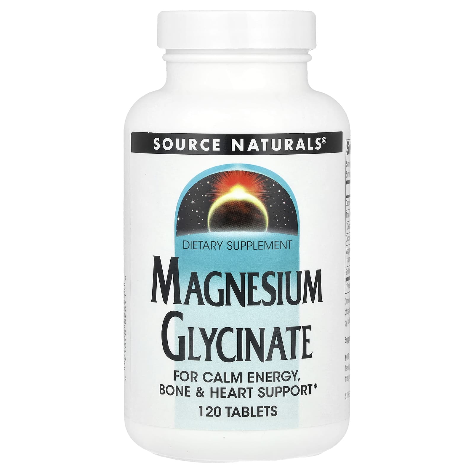 Source Naturals, Magnesium Glycinate, 120 Tablets - Image 1