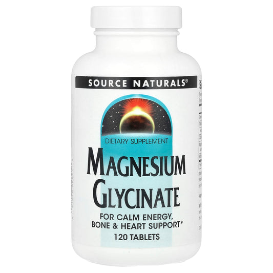 Source Naturals, Magnesium Glycinate, 120 Tablets - Image 1
