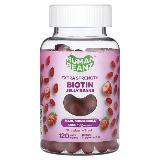 Biotin Strength Strawberry Blast Jelly Beans 120 Count - Image 1