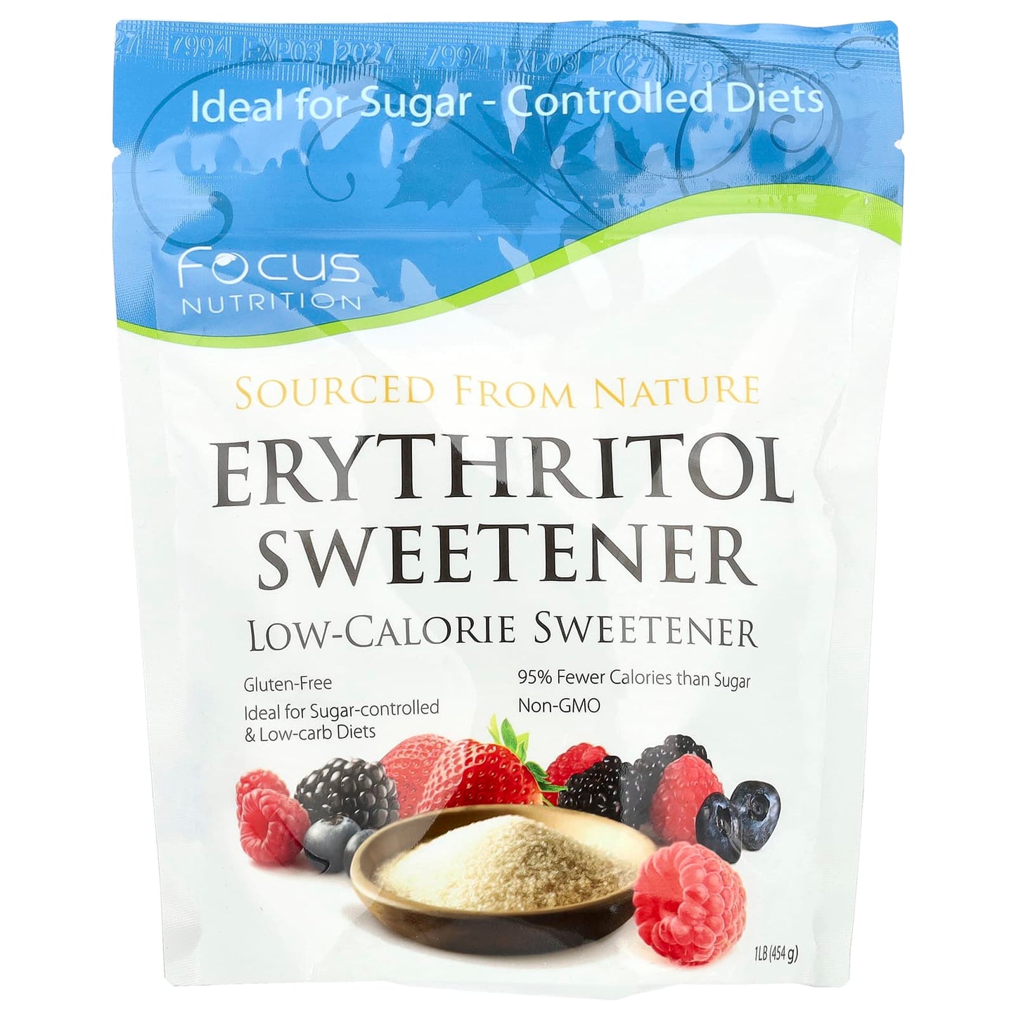 Xyloburst, Erythritol Sweetener, Low-Calorie Sweetener, 1 lb (454 g) - Image 1