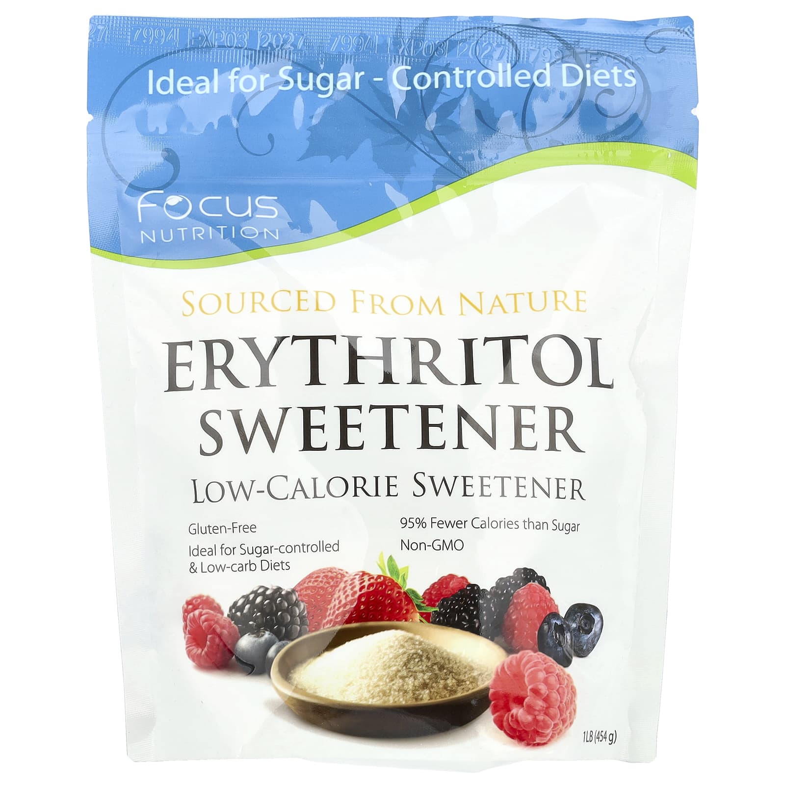 Xyloburst, Erythritol Sweetener, Low-Calorie Sweetener, 1 lb (454 g) - Image 1