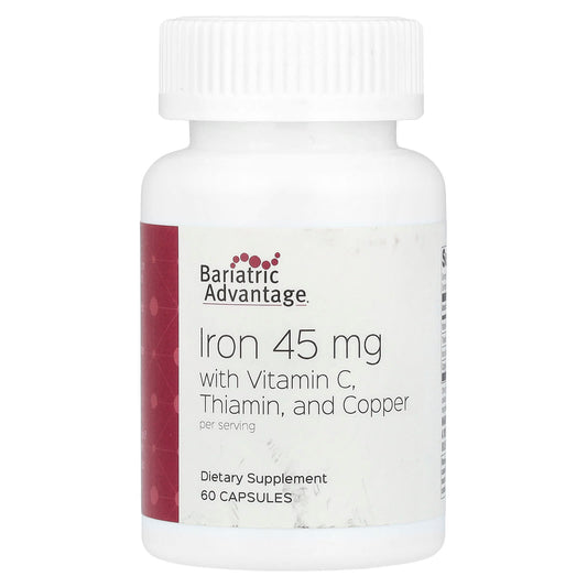 Bariatric Iron Supplement Capsules with Vitamin C and Thiamin, 60 Count - Image 1