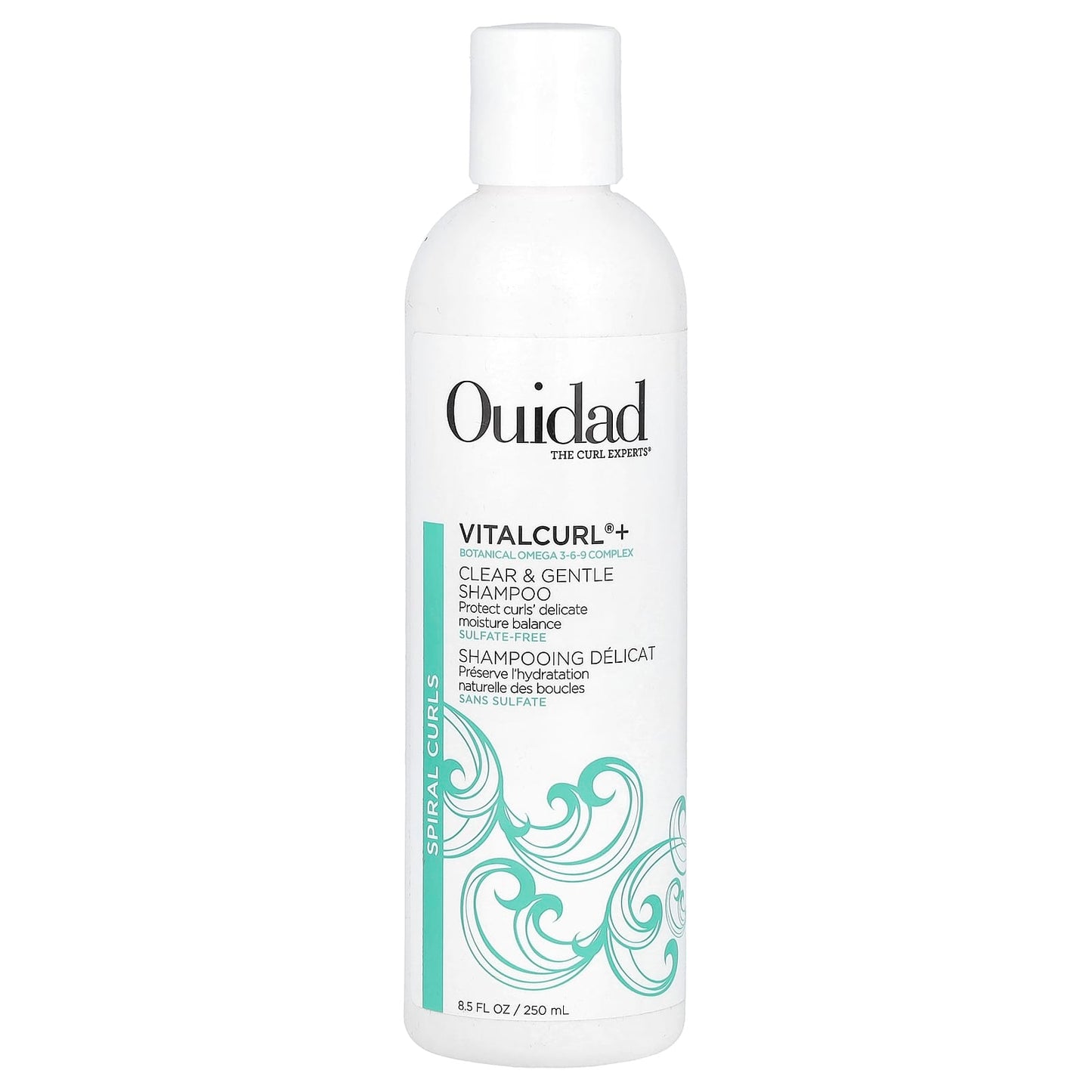 Ouidad, VitalCurl®+, Clear & Gentle Shampoo, Spiral Curls, 8.5 fl oz (250 ml) - Image 1