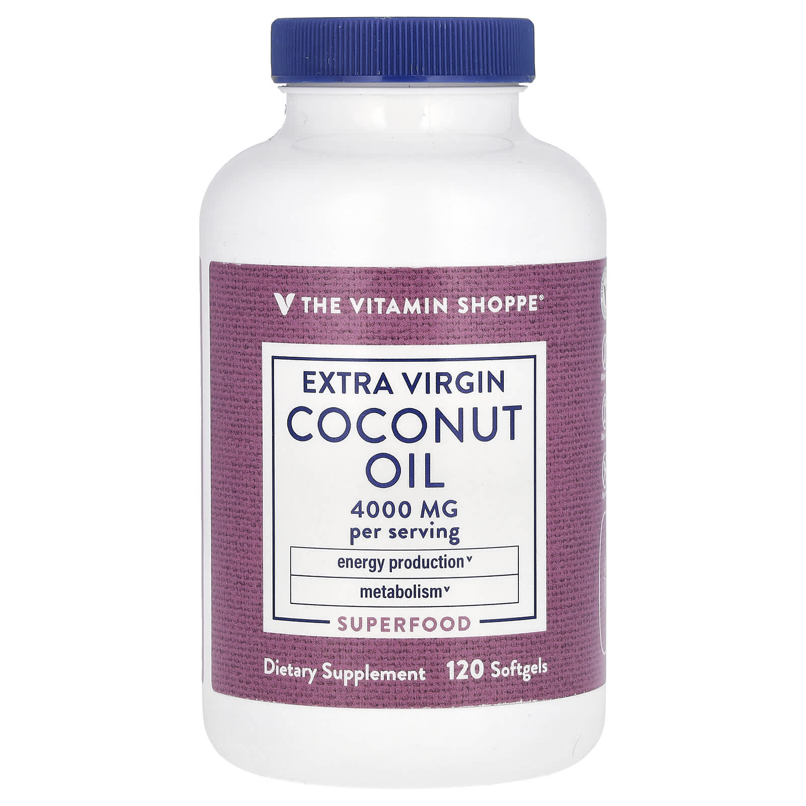 The Vitamin Shoppe, Extra Virgin Coconut Oil, 4,000 mg, 120 Softgels (1,000 mg per Softgel) - Image 1