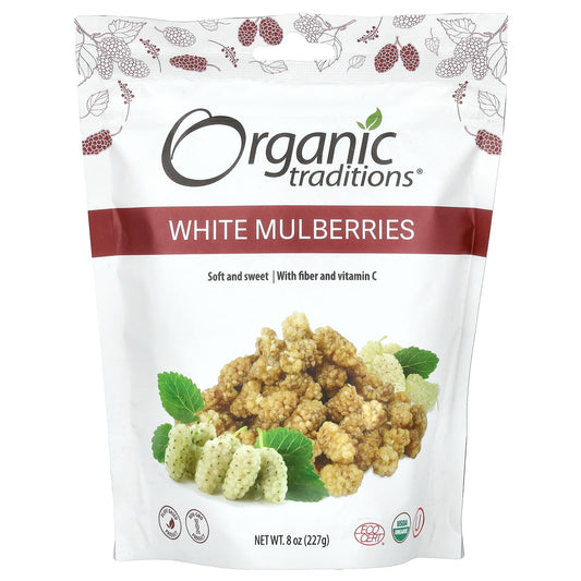 Organic Traditions, White Mulberries, 8 oz (227 g) - Image 1
