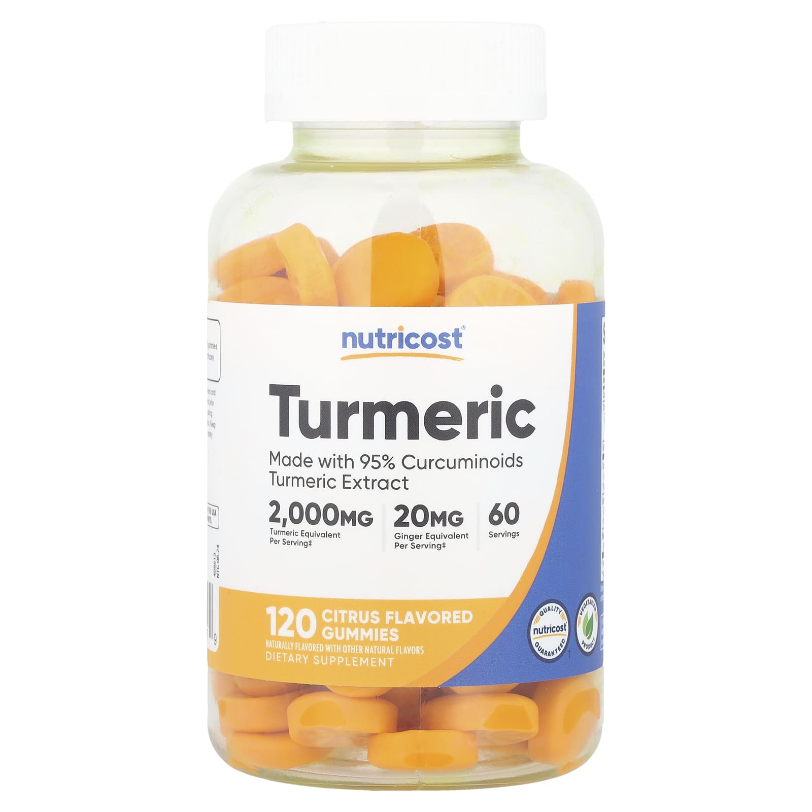 Nutricost, Turmeric Gummies, Citrus, 120 Gummies - Image 1