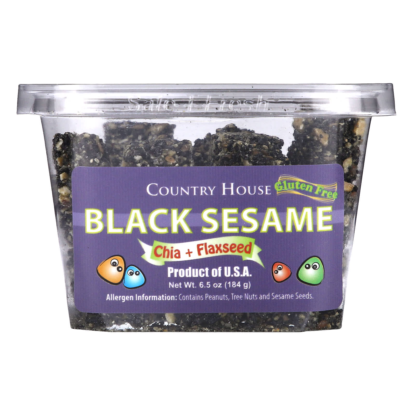 Black Sesame, Chia & Flaxseed Snack by Country House - 6.5 oz (184g) - Image 1