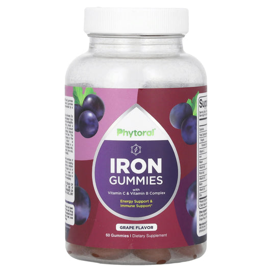 Phytoral, Iron Gummies with Vitamin C & Vitamin B Complex, Grape, 60 Gummies - Image 1