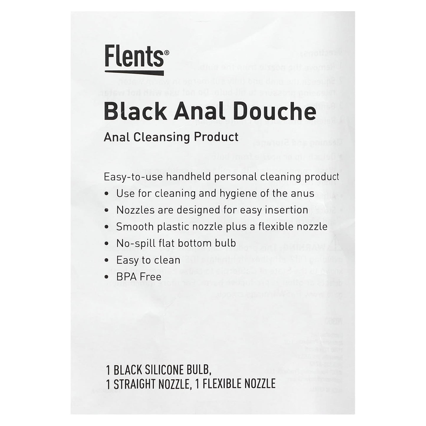 Flents Black Anal Douche Set for Personal Hygiene - Image 2