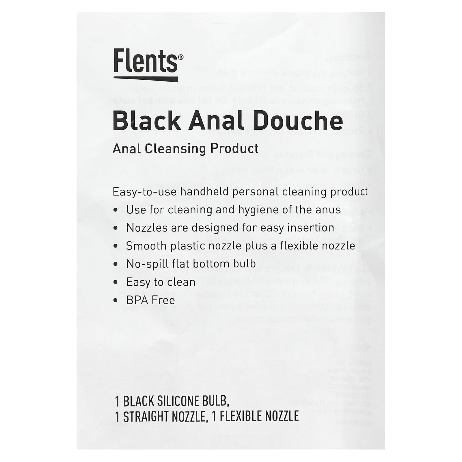 Flents Black Anal Douche Set for Personal Hygiene - Image 2