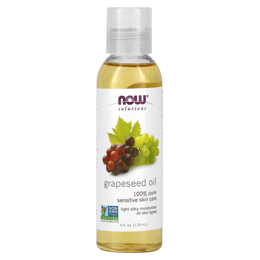 NOW Foods, Solutions, Grapeseed Oil, 4 fl oz (118 ml) - Image 1