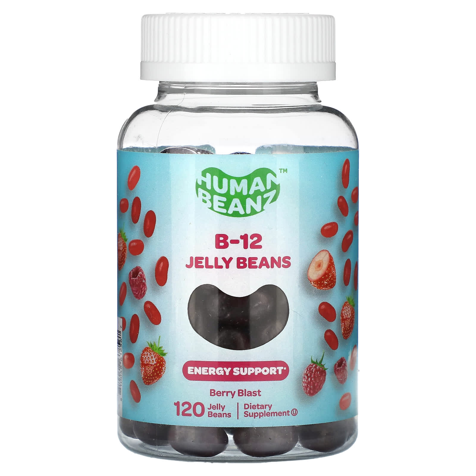 Vitamin B12 Jelly Beans by Human Beanz, Berry Blast, 120 Pieces - Image 1