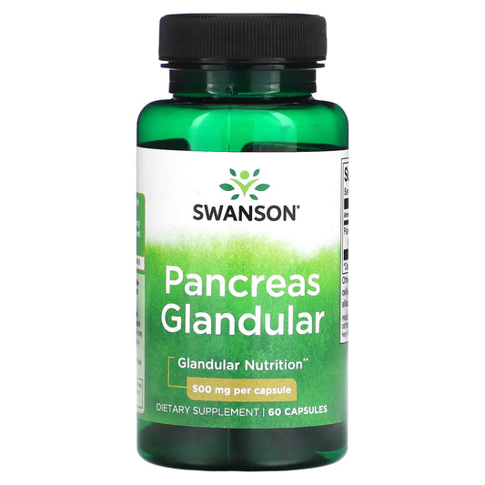 Swanson, Pancreas Glandular, 500 mg, 60 Capsules - Image 1