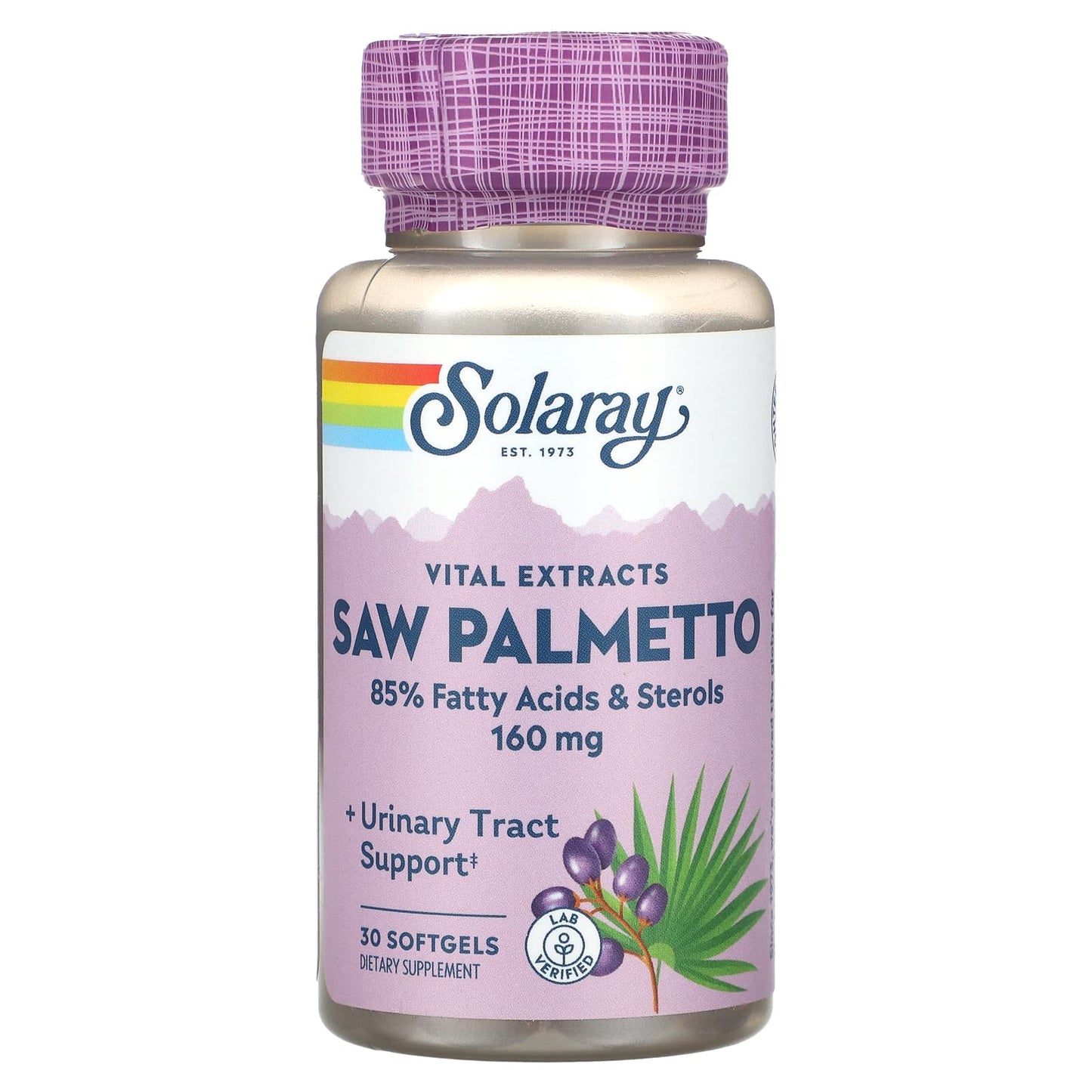 Solaray, Vital Extracts Saw Palmetto, 160 mg, 30 Softgels - Image 1