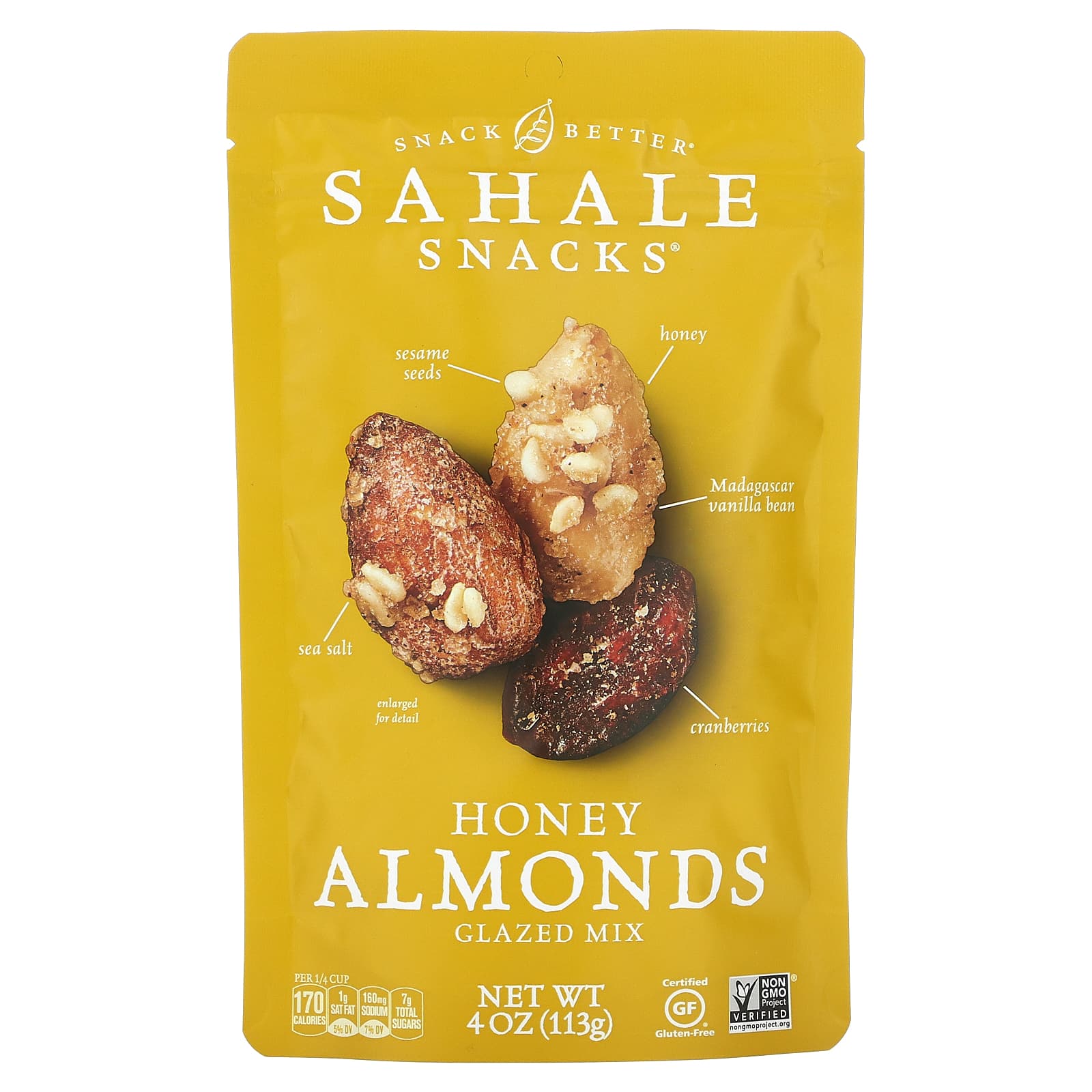 Sahale Snacks, Glazed Mix, Honey Almonds, 4 oz (113 g) - Image 1