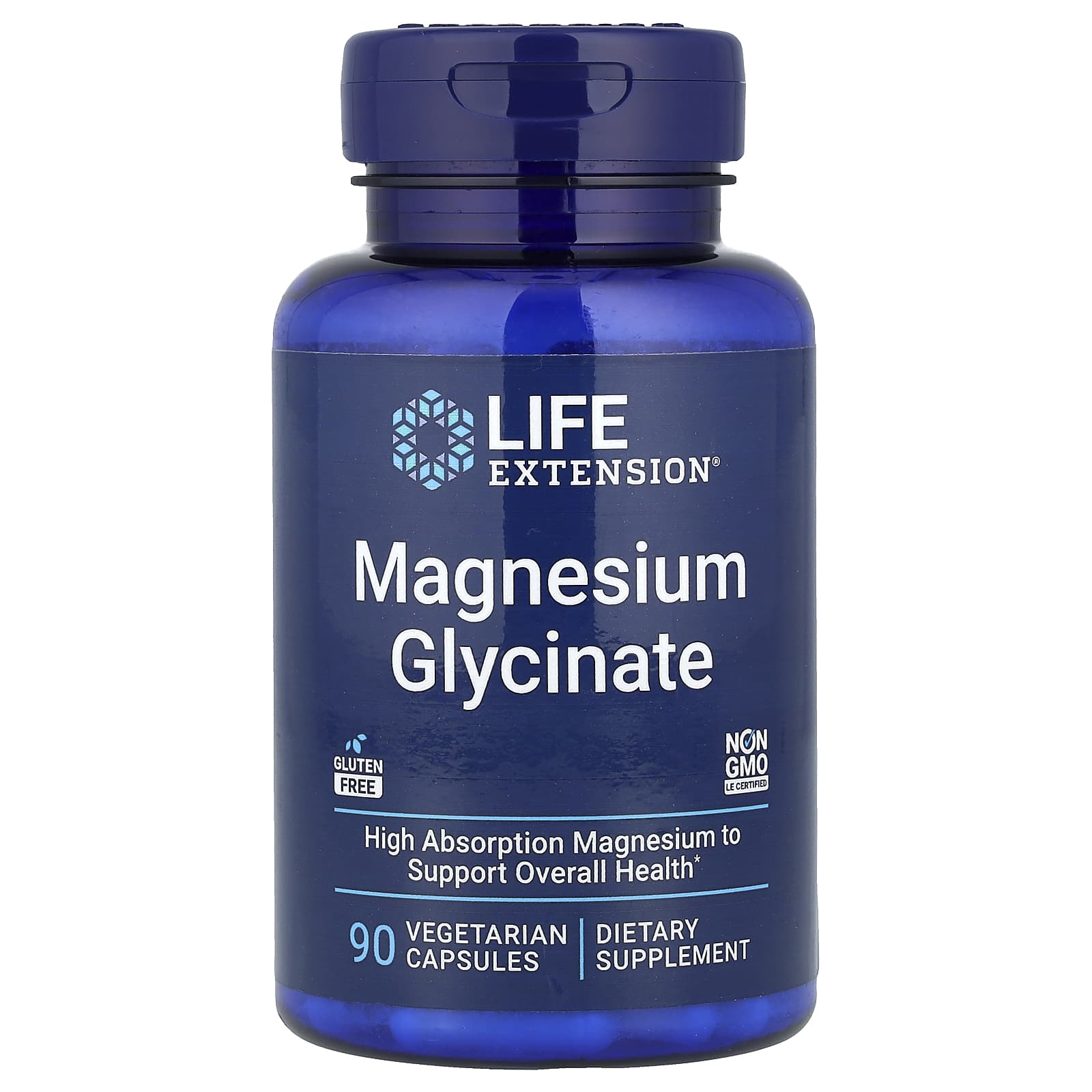 Life Extension, Magnesium Glycinate, 90 Vegetarian Capsules (105 mg per Capsule) - Image 1