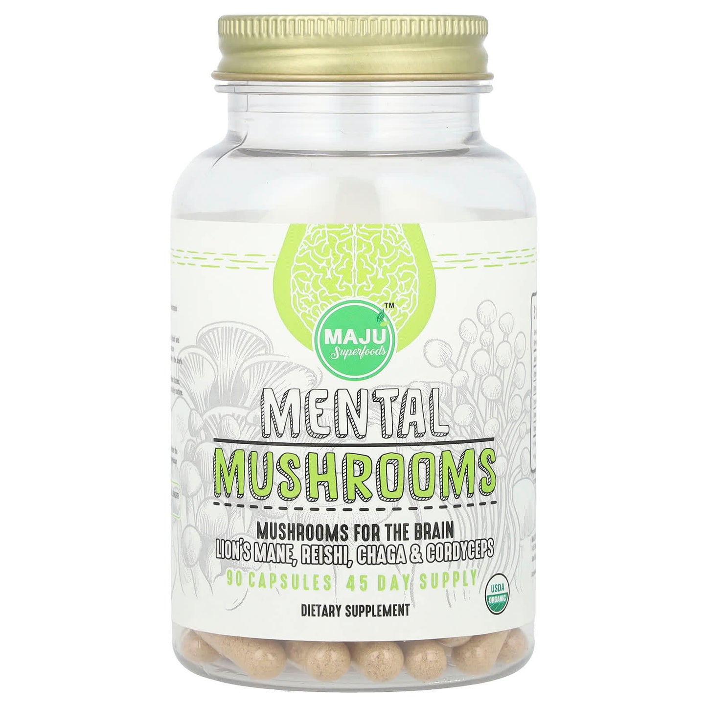 Maju Superfoods, Mental Mushrooms, 90 Capsules - Image 1