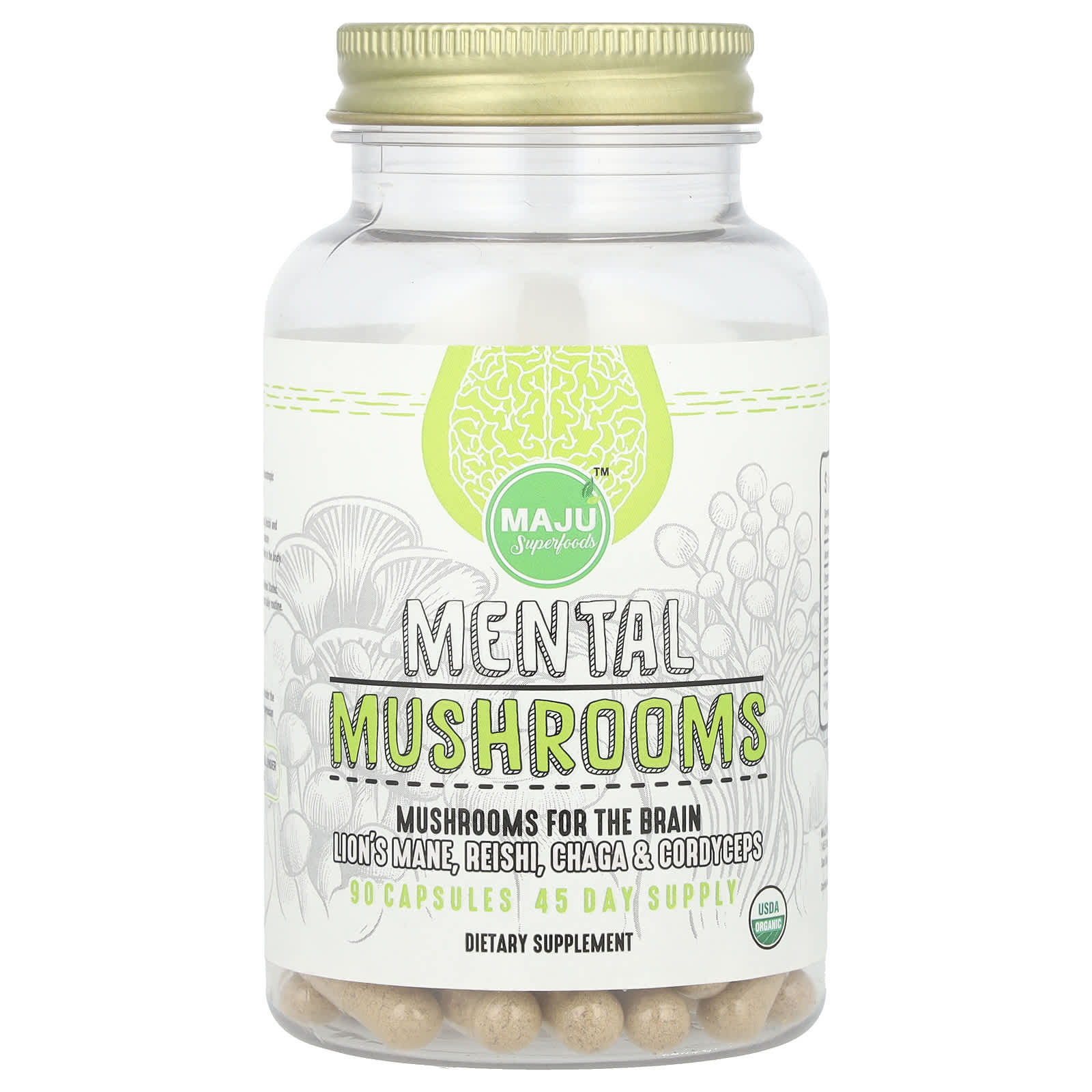 Maju Superfoods, Mental Mushrooms, 90 Capsules - Image 1