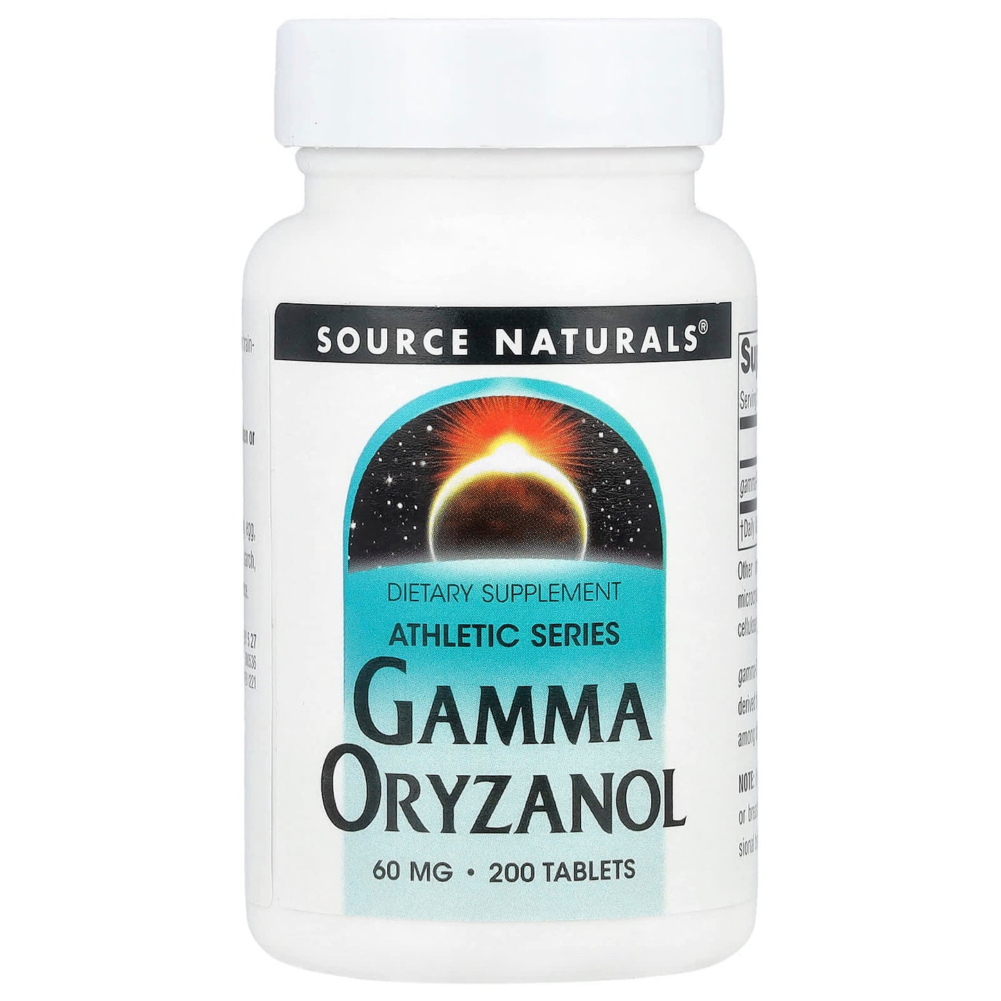 Source Naturals, Athletic Series, Gamma Oryzanol, 60 mg, 200 Tablets - Image 1