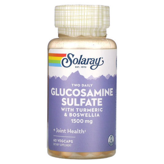 Solaray, Glucosamine Sulfate, with Turmeric & Boswellia, 1,500 mg, 60 Vegcaps (750 mg per Capsule) - Image 1