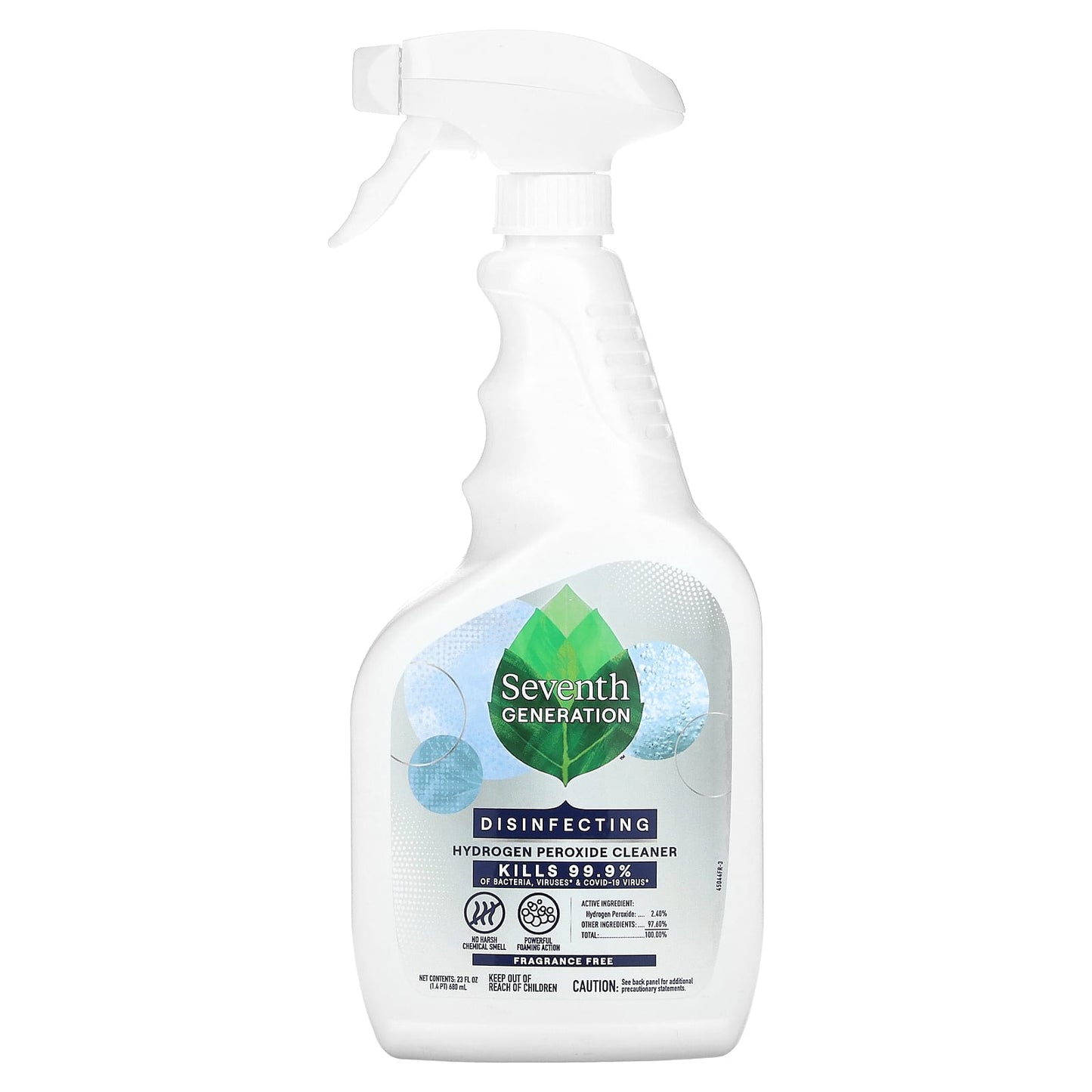 Seventh Generation, Disinfecting Hydrogen Peroxide Cleaner, Fragrance Free , 23 fl oz (680 ml) - Image 1