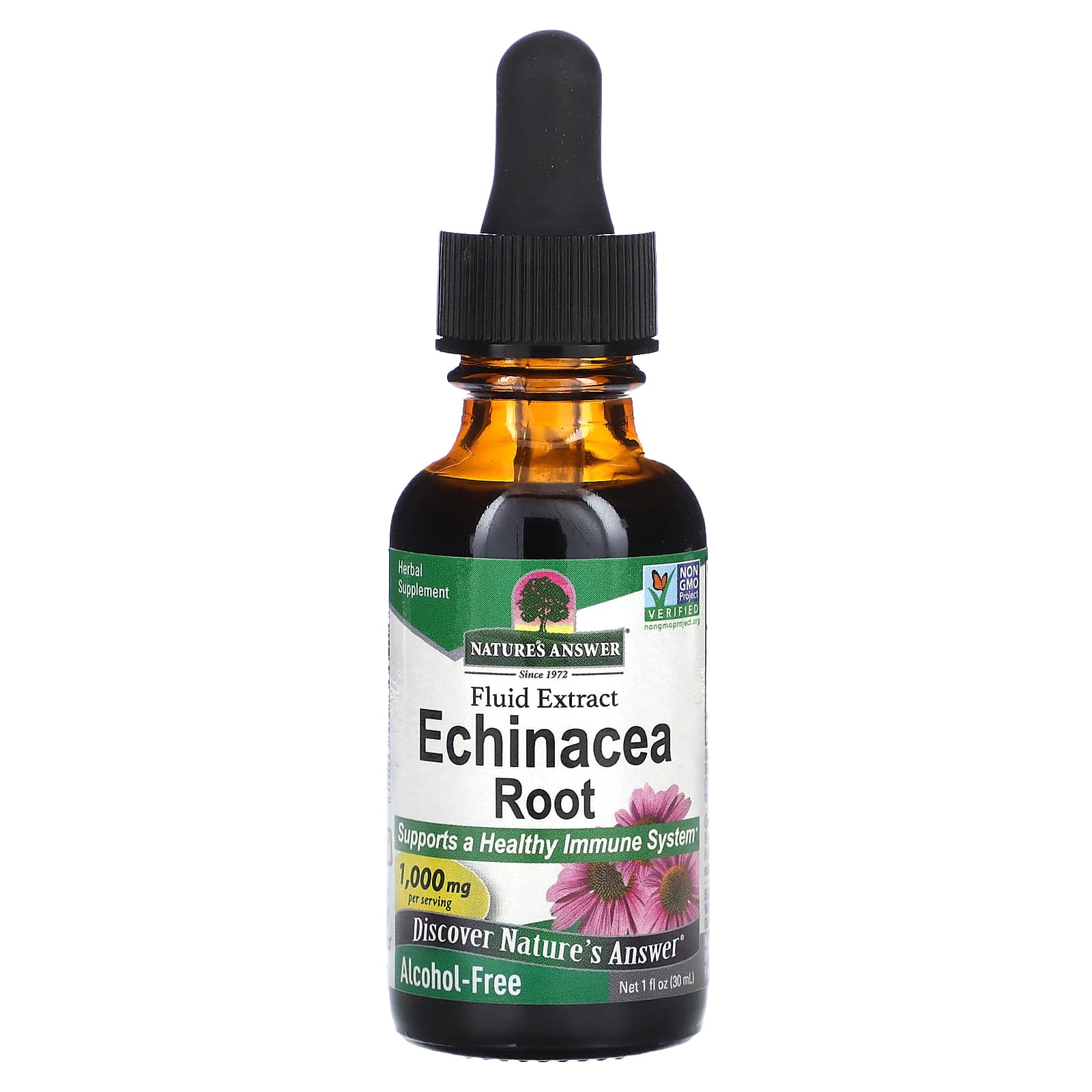 Nature's Answer, Echinacea Root, Fluid Extract, Alcohol-Free, 1,000 mg, 1 fl oz (30 ml) - Image 1