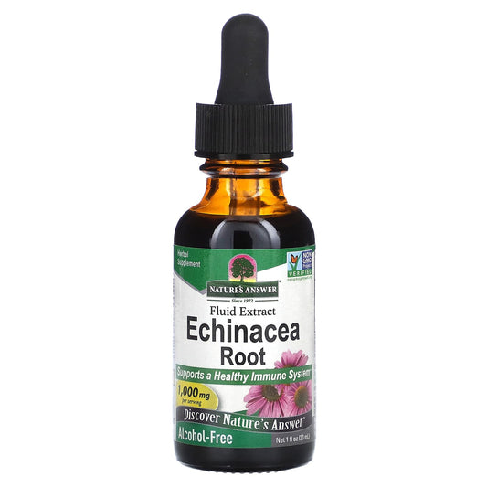 Nature's Answer, Echinacea Root, Fluid Extract, Alcohol-Free, 1,000 mg, 1 fl oz (30 ml) - Image 1