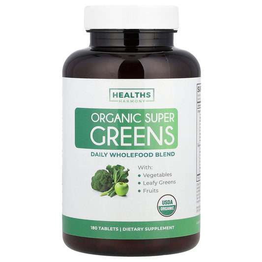 Revitalize Your Health with Healths Harmony Organic Super Greens - 180 Tablets - Image 1